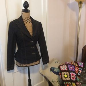 Bisou Bisou Denim Coat Decorative Stitching Size 8